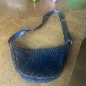 Women’s Navy Corduroy Crossbody Sling Bag